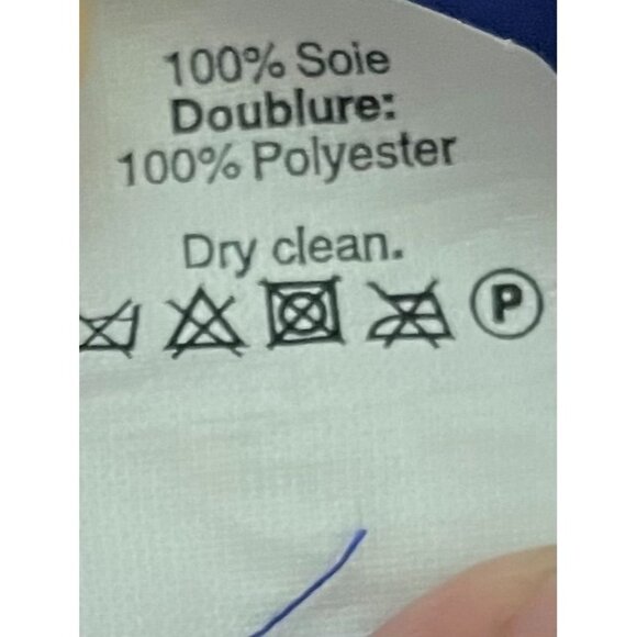 Vintage-Inspired Blue Silk Dress With Paisley &Geometric Print 3/4 Sleeves Sz XS - Picture 11 of 16